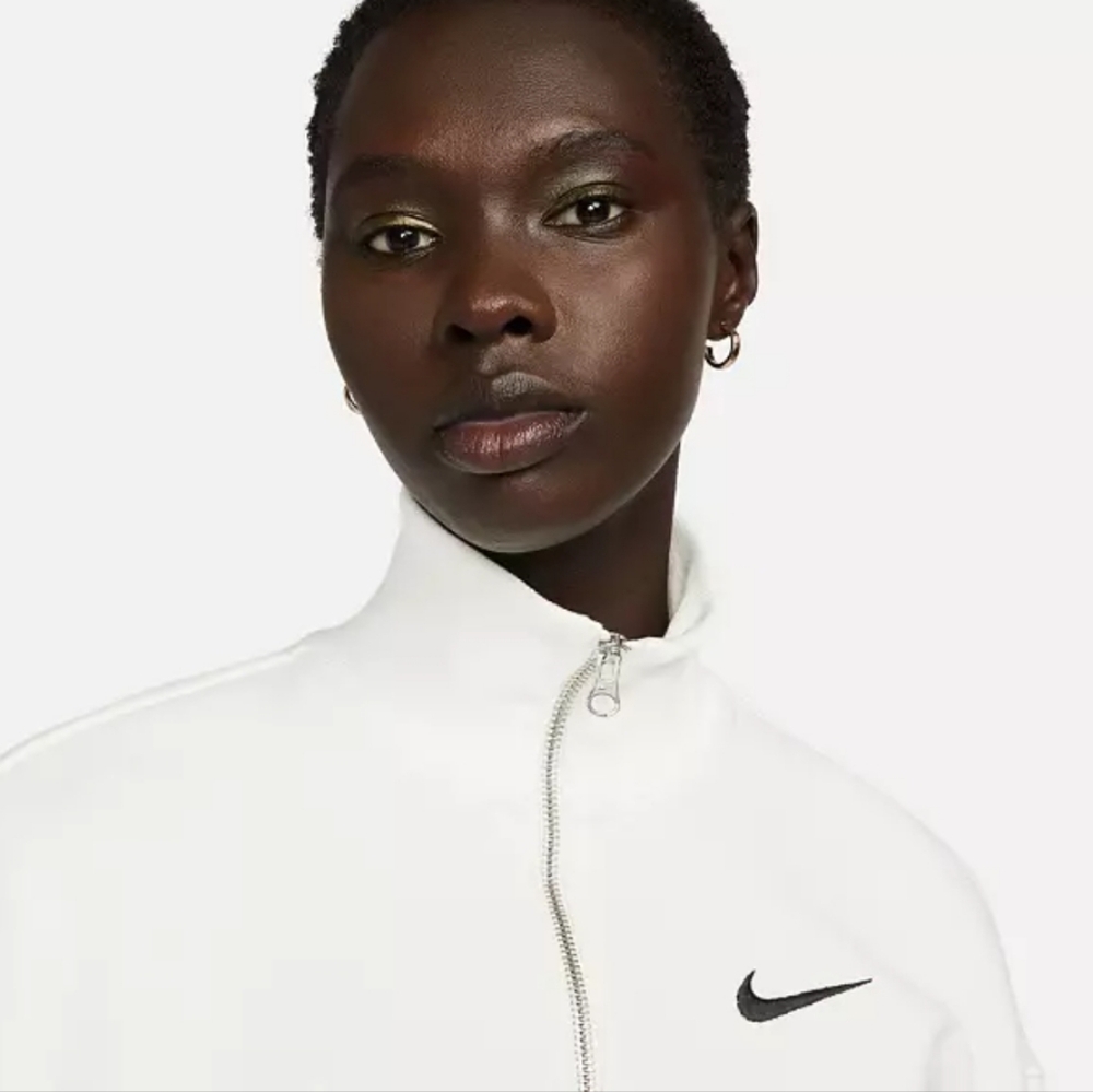 Nike Women's Sportswear Phoenix Fleece Oversized ½-zip Crop Sweatshirt - Sail - Picture 4 of 13